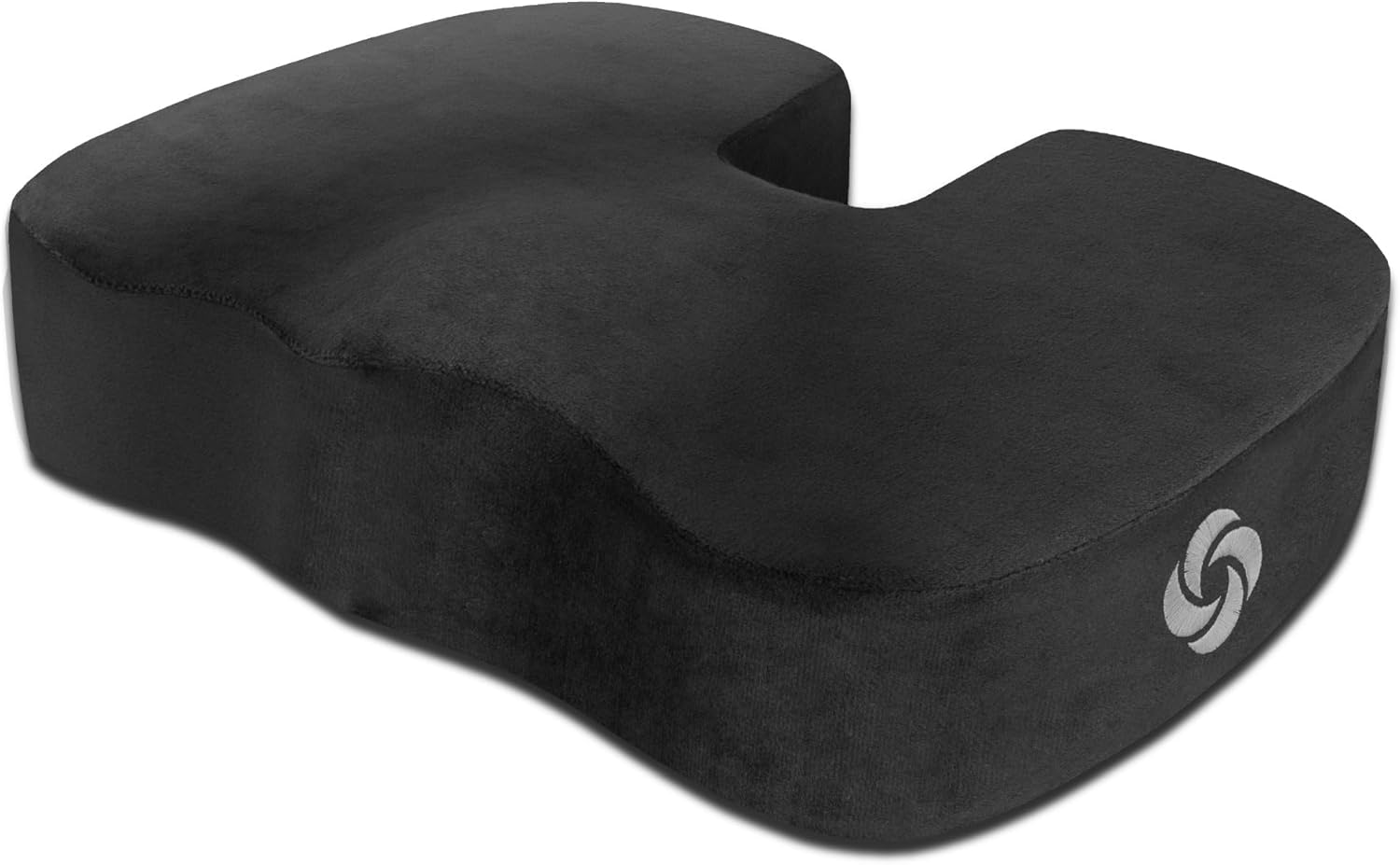 Samsonite Memory Foam Seat Cushion – Ergonomic Cushion for Office Chair, Tailbone Pressure Pad, Coccyx Support for Sciatica, Supportive Seat for Car, Desk, and Gaming Chairs, Black
