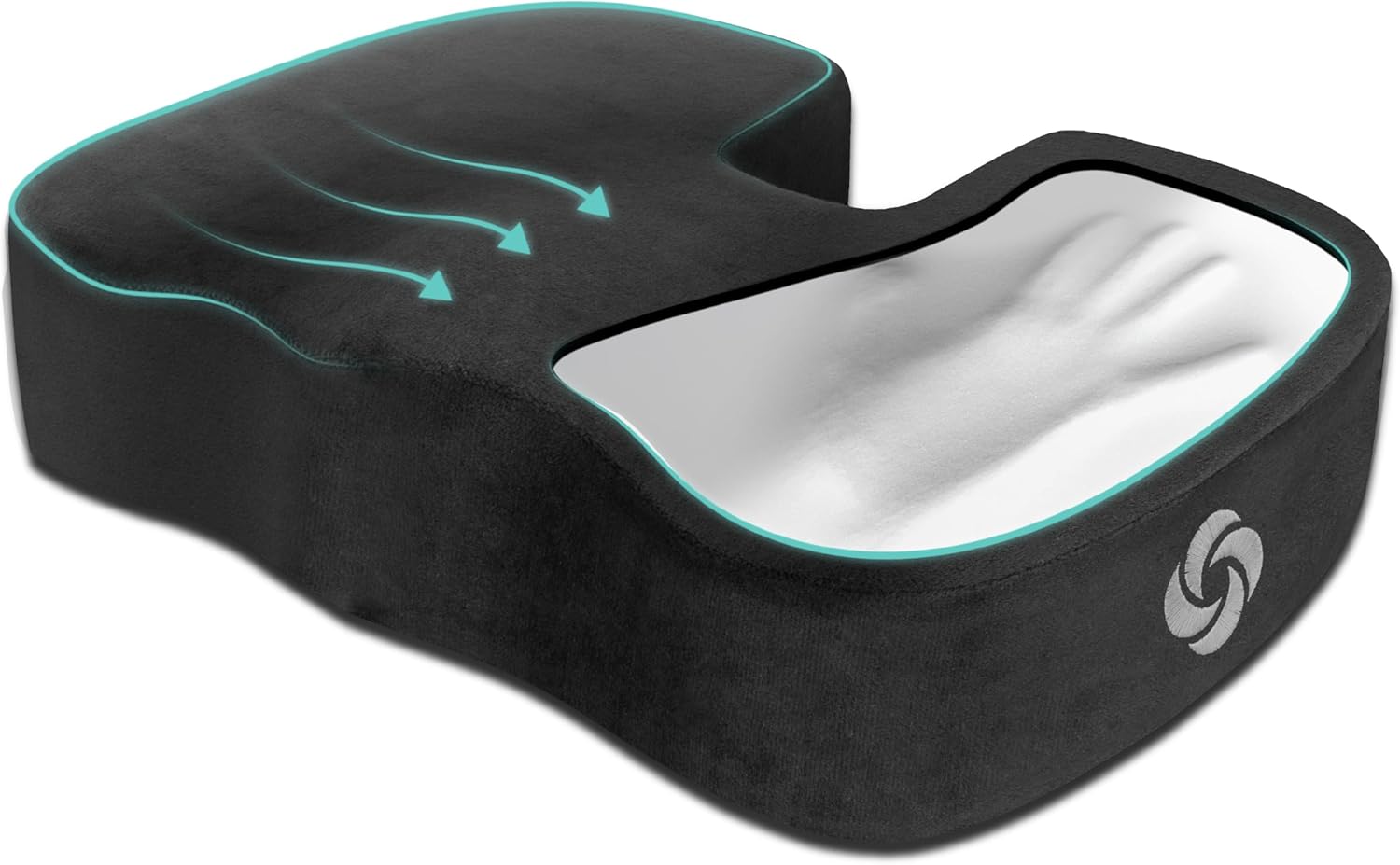 Samsonite Memory Foam Seat Cushion – Ergonomic Cushion for Office Chair, Tailbone Pressure Pad, Coccyx Support for Sciatica, Supportive Seat for Car, Desk, and Gaming Chairs, Black - Image 2