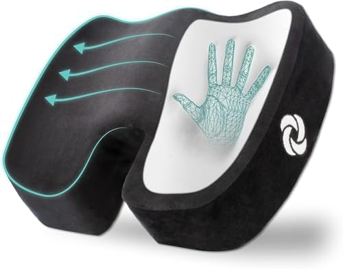 Samsonite Memory Foam Seat Cushion – Ergonomic Cushion for Office Chair, Tailbone Pressure Pad, Coccyx Support for Sciatica, Supportive Seat for Car, Desk, and Gaming Chairs, Black - Image 4